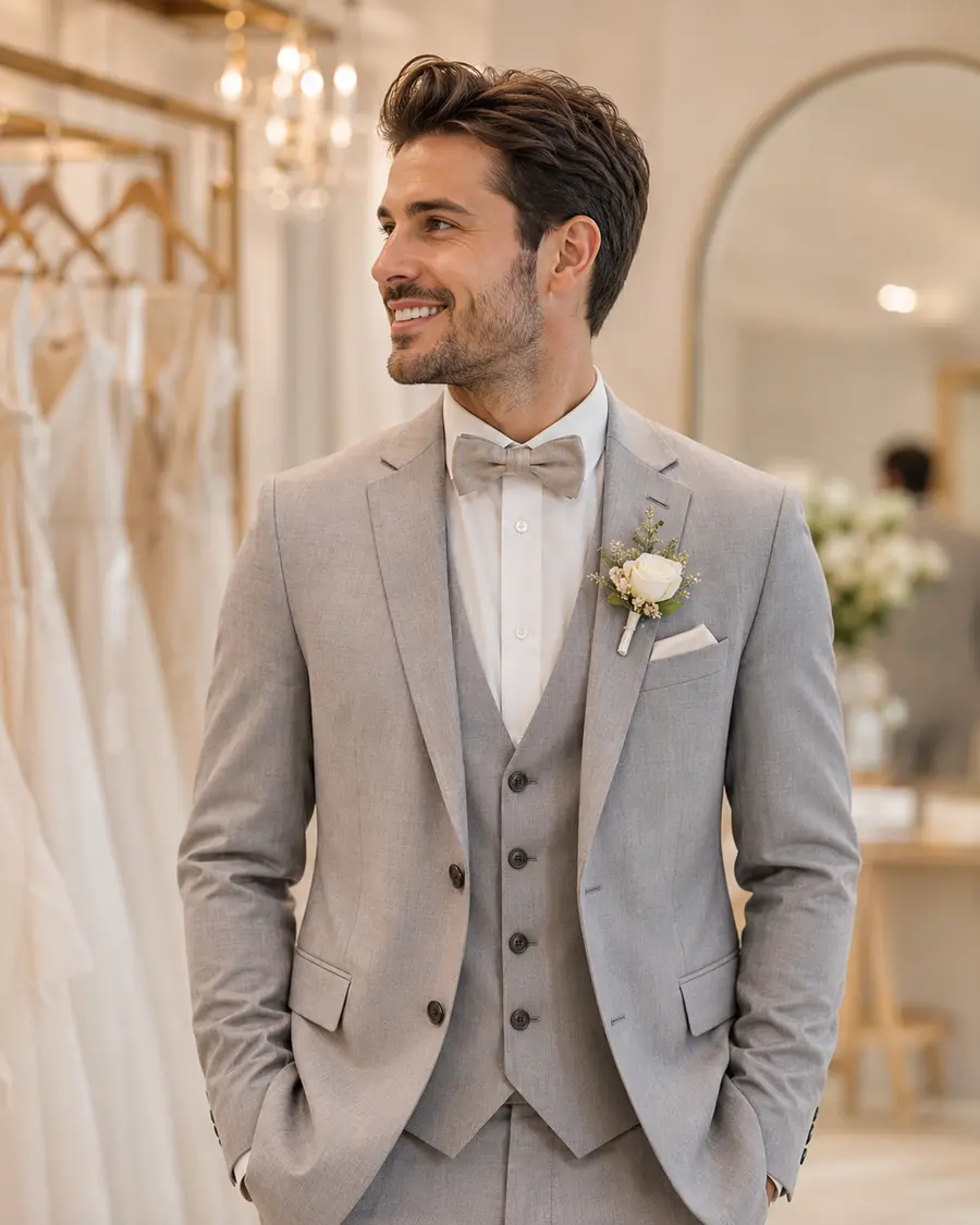 Bräutigam im Hochzeitsanzug